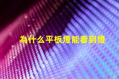 為什么平板燈能看到燈珠 燈槽能看到燈珠